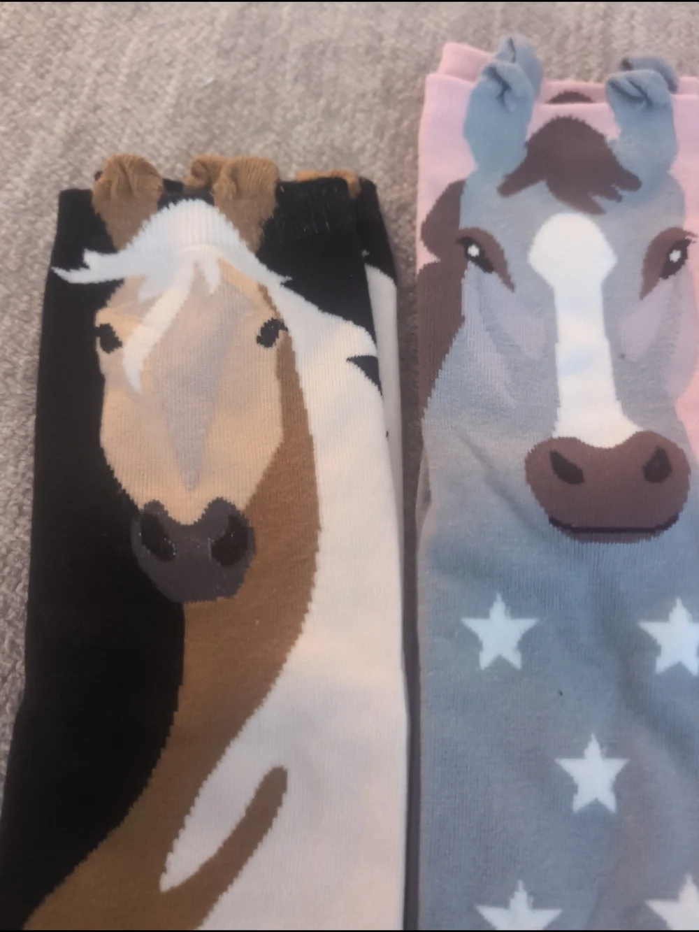 Western Novelty Womens Socks Horse Themed Funny Cute With Ears 5-8